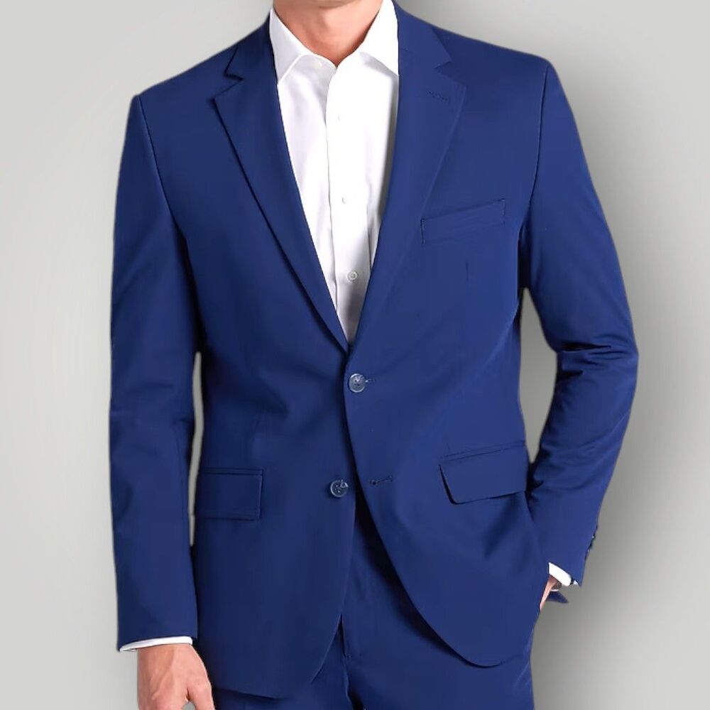 JOS A BANK Tailored fit Mens Blazer Sport Coat 50R 2 Btn Suit Jacket Wool Blue